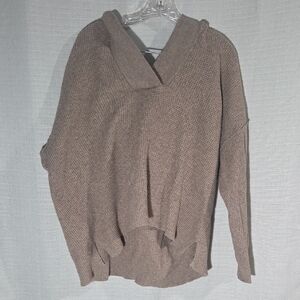 Aerie Womens Size Large Oversize Sweater Sweatershirt Oatmeal Beige Hooded